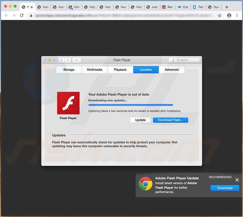 flash player out of date virus os x